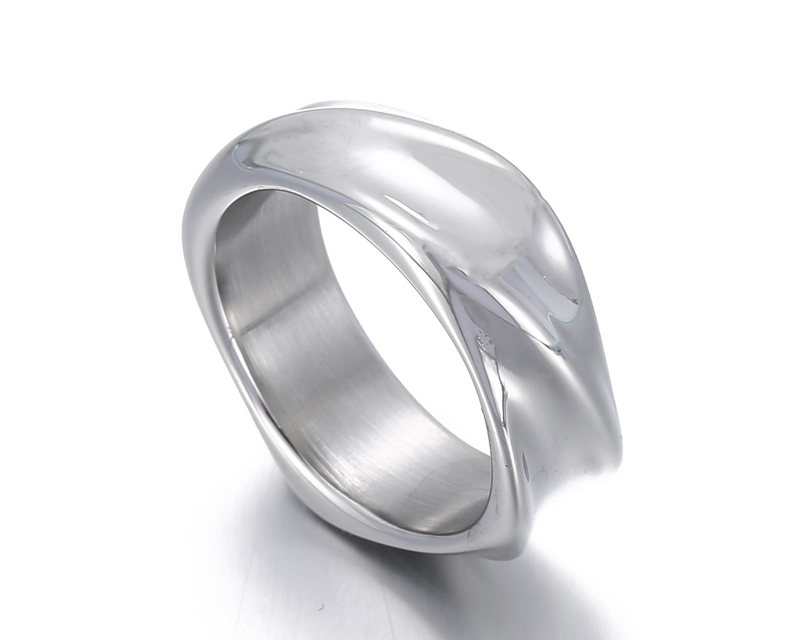 Swirl Texture Stainless Steel Ring