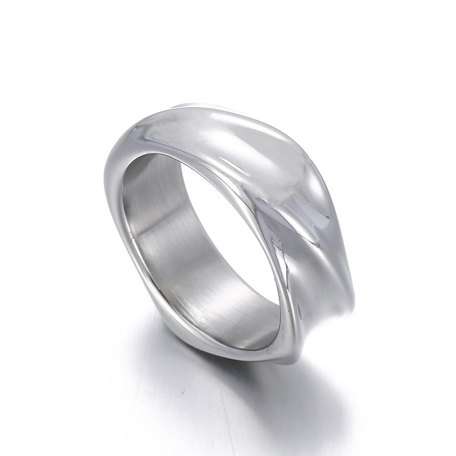 Swirl Texture Stainless Steel Ring