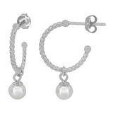 Man Made Pearl Twist Hoop Earrings