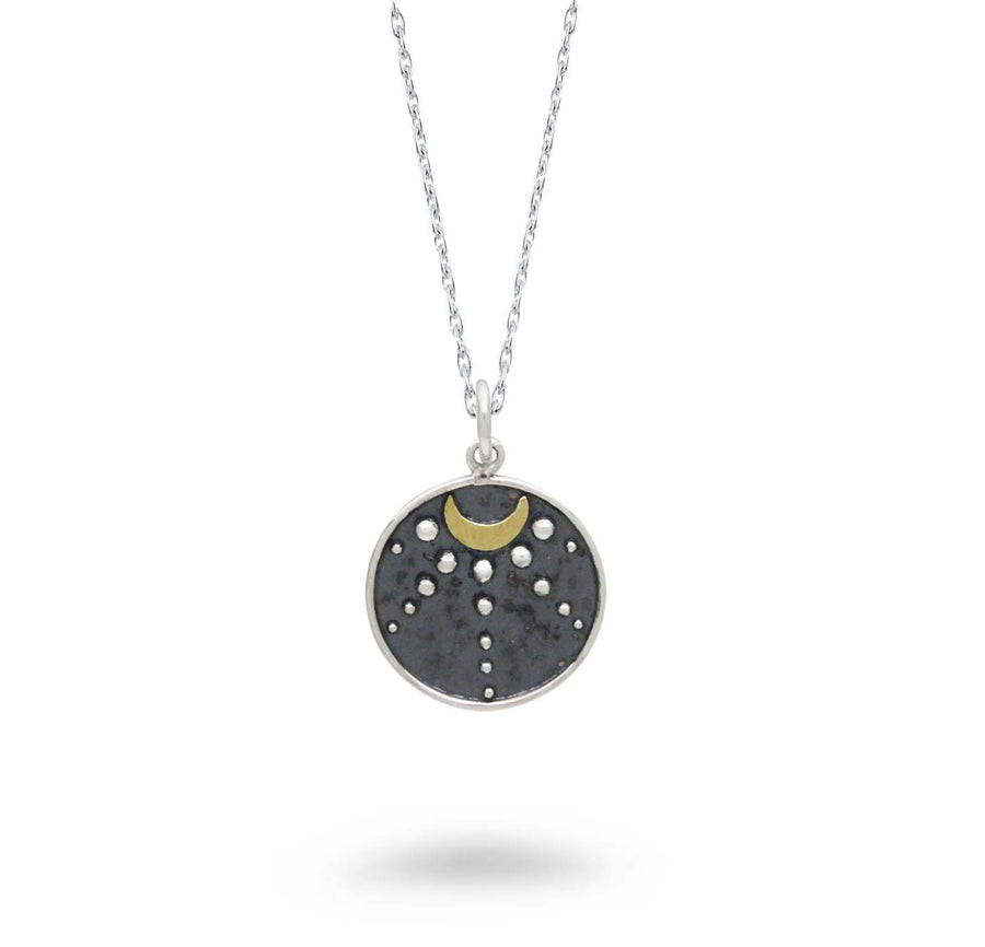Moon Talisman with Stars Necklace