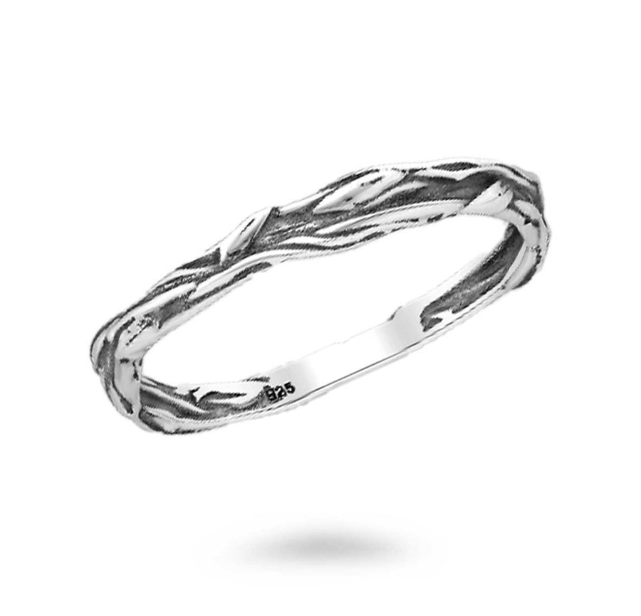 Textured 3mm Silver Ring