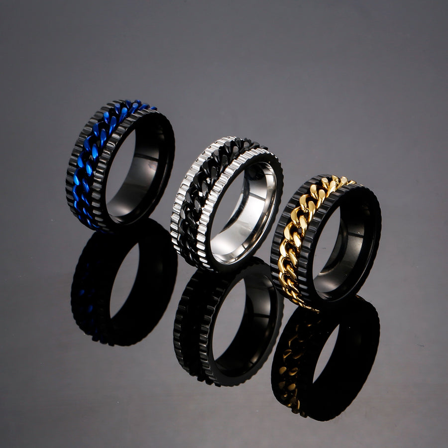 Textured Curb Spinner Ring