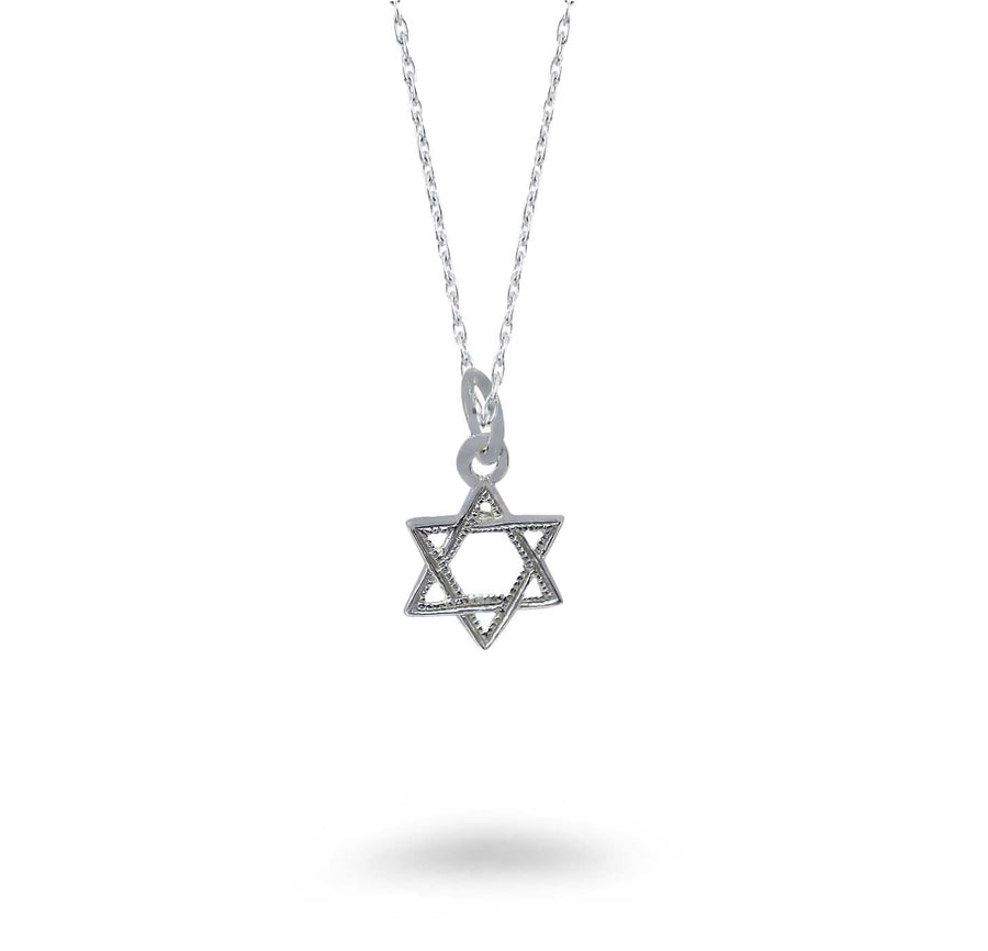 Small Textured Star of David Necklace