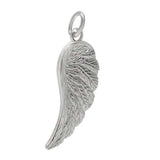 Silver Textured Angel Wing Necklace