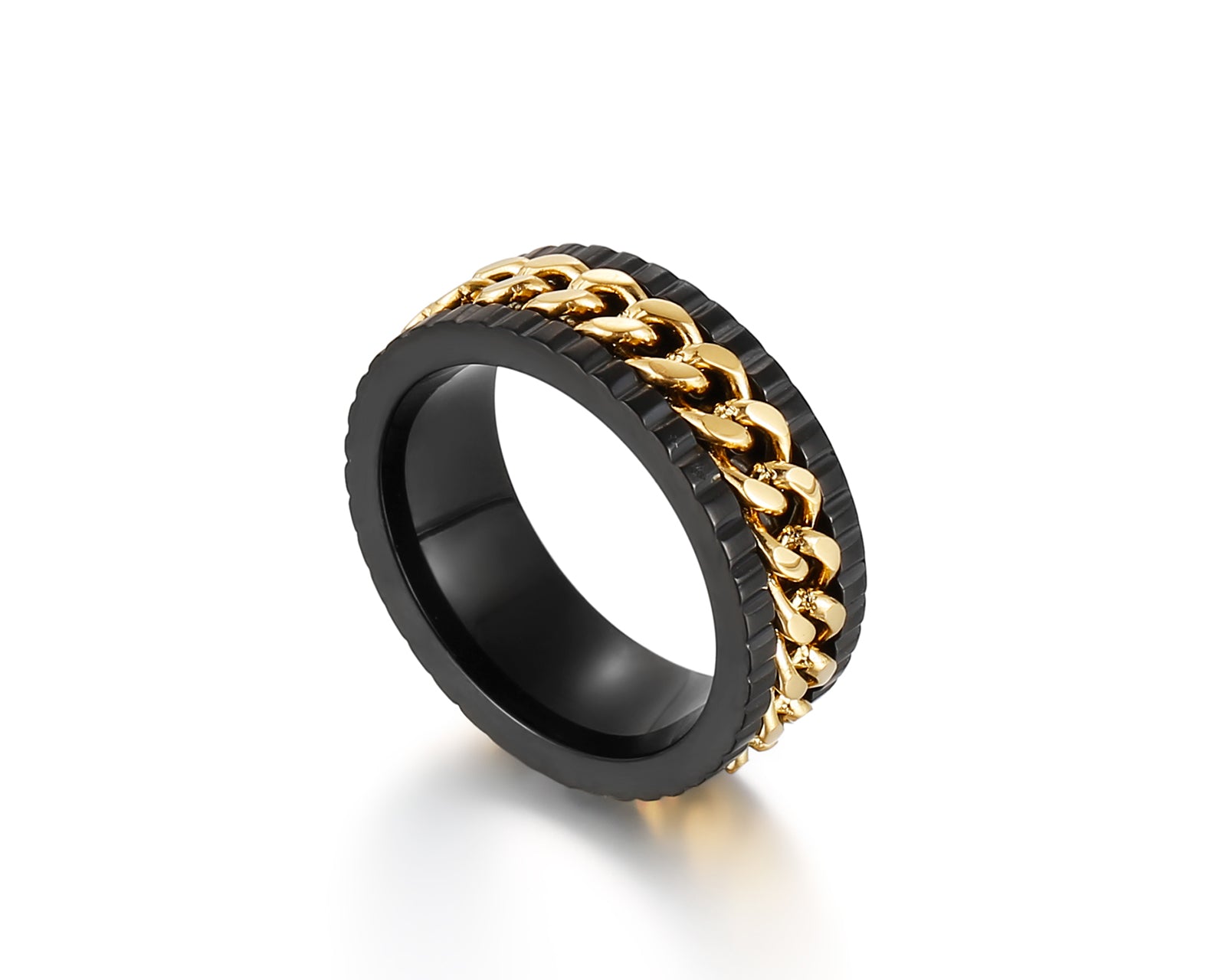 Textured Curb Spinner Ring