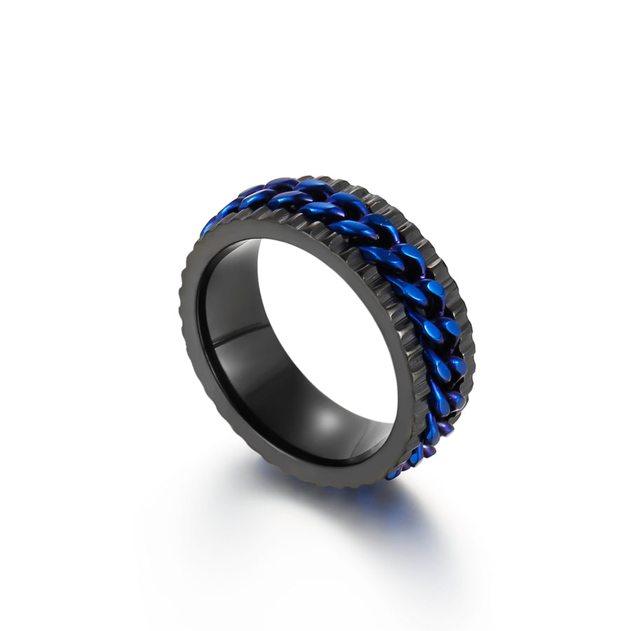 Textured Curb Spinner Ring