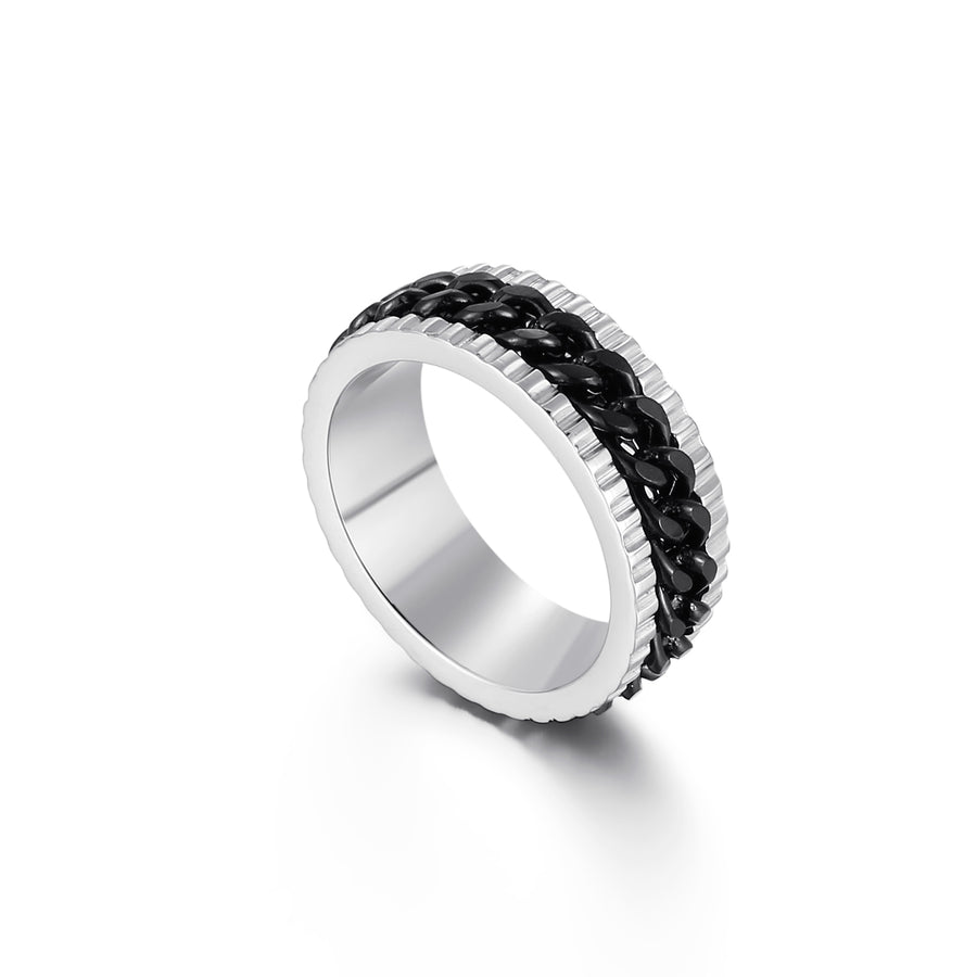 Textured Curb Spinner Ring