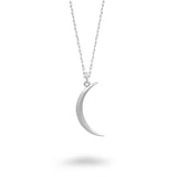 Thin Beveled Moon Necklace