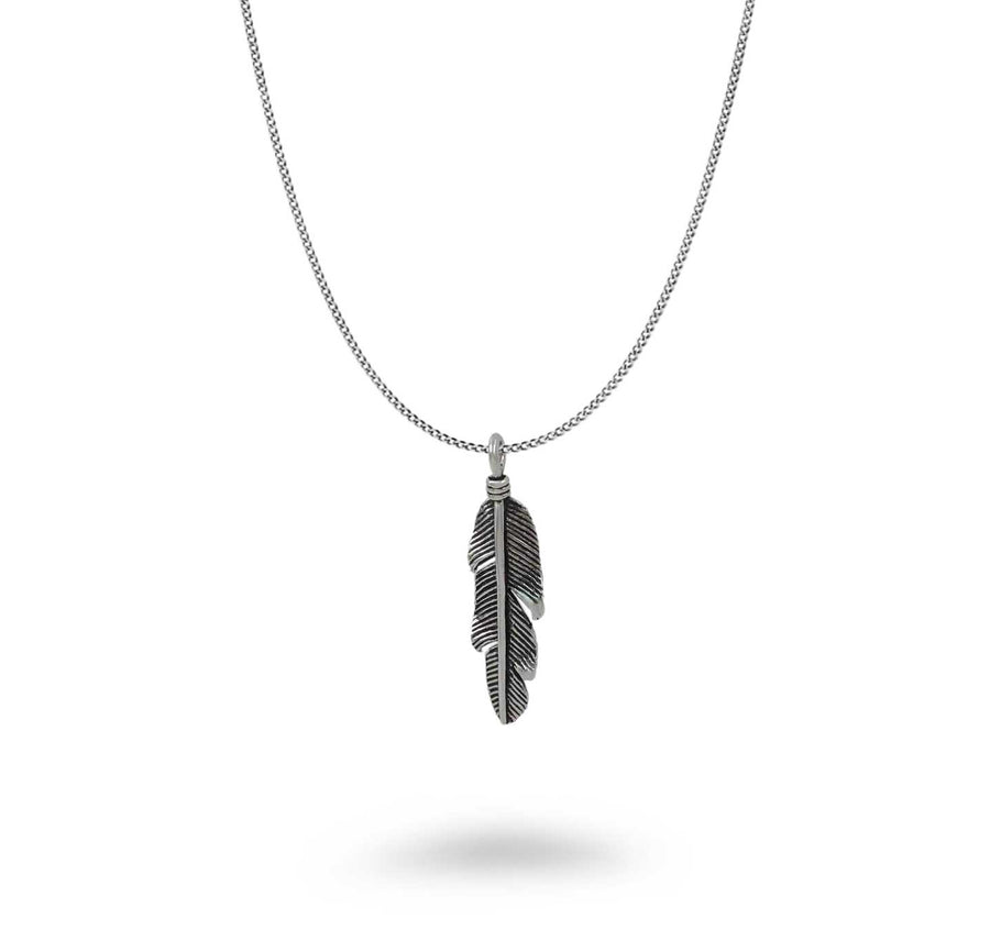 Thin Realistic Feather Necklace