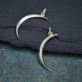Thin Beveled Moon Necklace