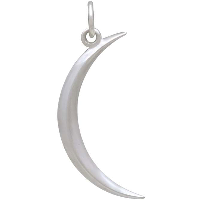 Thin Beveled Moon Necklace