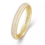 Triple CZ Beveled Eternity Ring