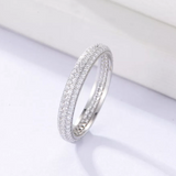 Triple CZ Beveled Eternity Ring