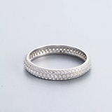 Triple CZ Beveled Eternity Ring