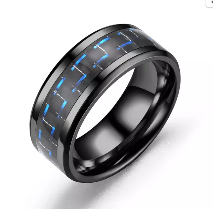 Tungsten and Carbon Fiber Inlay Ring