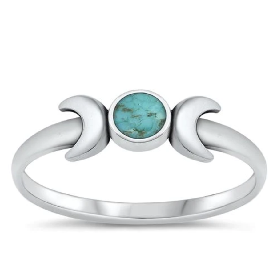 Moon and Turquoise Sun Ring