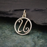 Circle Script Initial Necklace