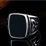 Viking Signet Black Center Ring