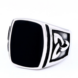 Viking Signet Black Center Ring