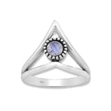 V-Shape Moonstone Ring