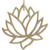 Sterling Silver Lotus Flower Pendant - Layered Charm