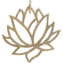 Sterling Silver Lotus Flower Pendant - Layered Charm