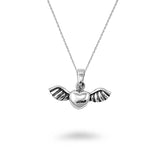 Winged Puff Heart Necklace