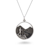 Woman Hiking in Mountains Necklace