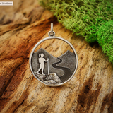 Woman Hiking in Mountains Necklace