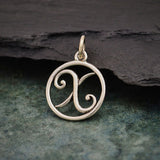 Circle Script Initial Necklace