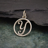 Circle Script Initial Necklace